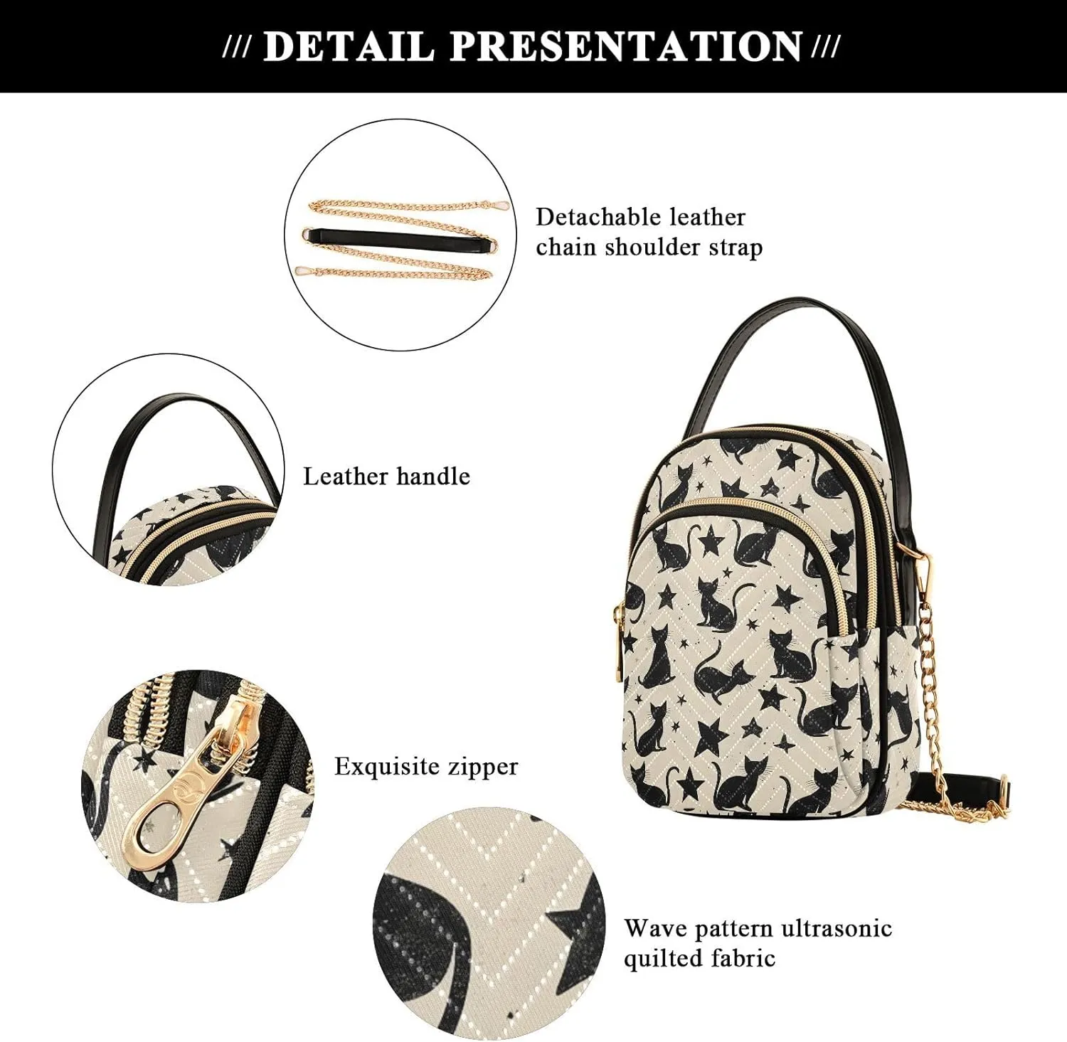 Quilted Crossbody Bags for Women Trendy, Women's Crossbody Handbags Butterfly Travel Cell Phone Purses Bags