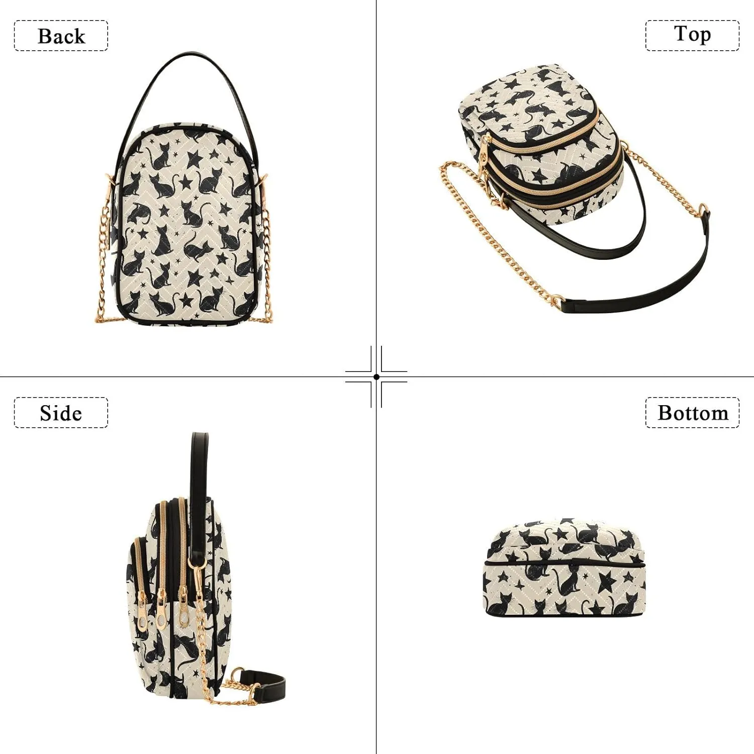 Quilted Crossbody Bags for Women Trendy, Women's Crossbody Handbags Butterfly Travel Cell Phone Purses Bags