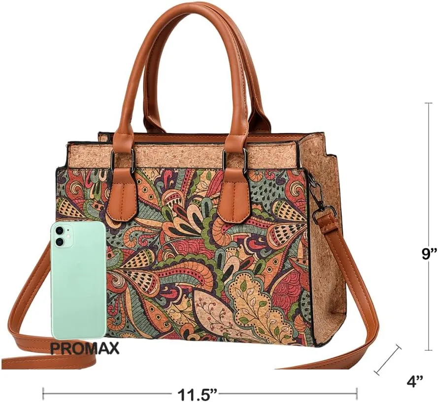 Quilted Crossbody Bags For Women Vegan Leather Purses Waterproof Natural Cork Shoulder Bag Handbags