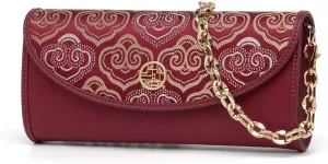Quilted Crossbody Bags for Women with Embroidery, Trendy Designer Shoulder Bag Phone Wallet Umbrella Clutch Purse for Women