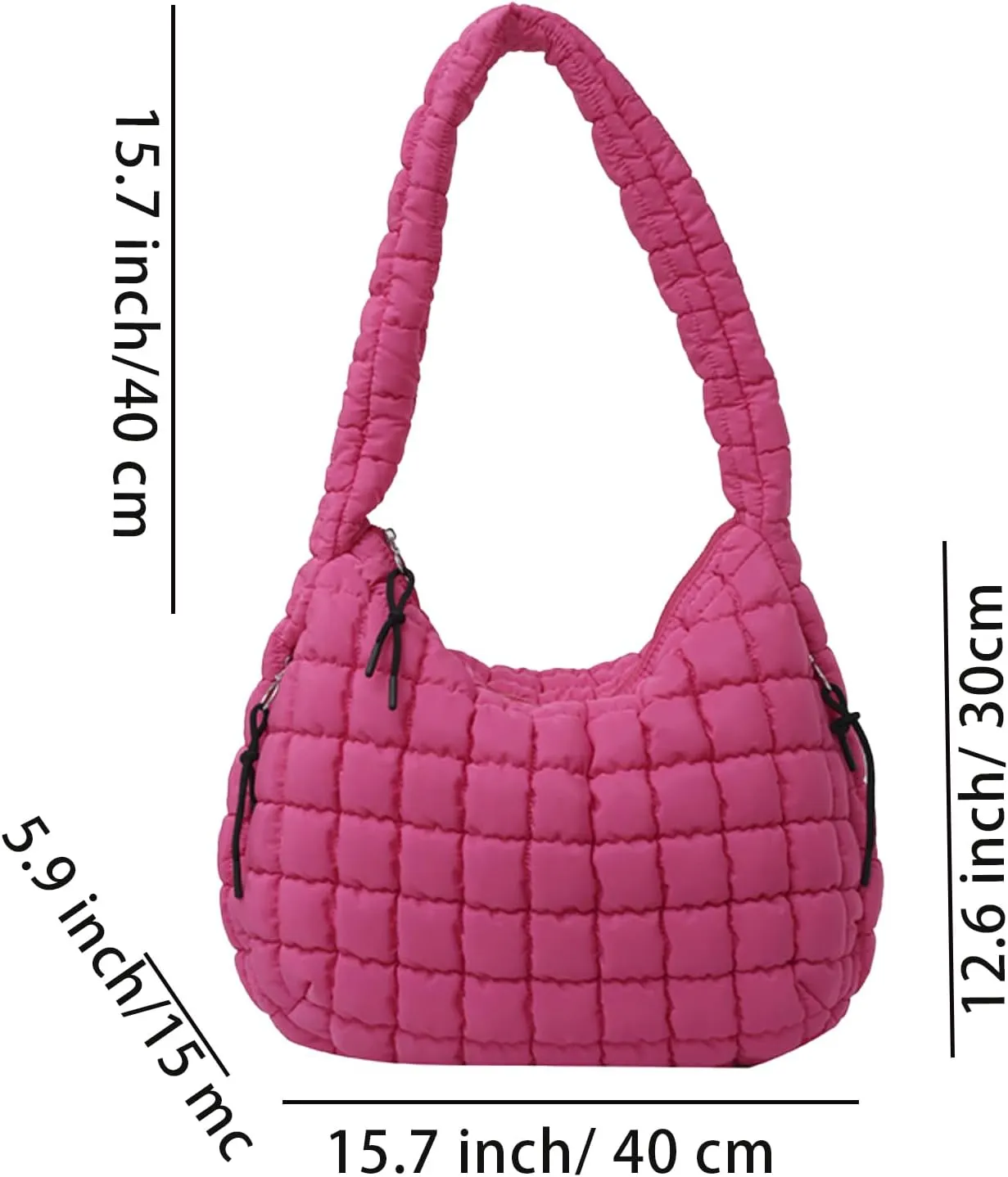Quilted Puffer Tote Bags for Women Lightweight Quilted Padding Shoulder Bag Satchel Handbag Zip Puffer Bag Green