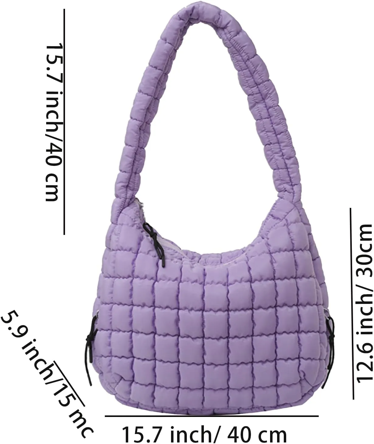 Quilted Puffer Tote Bags for Women Lightweight Quilted Padding Shoulder Bag Satchel Handbag Zip Puffer Bag Green