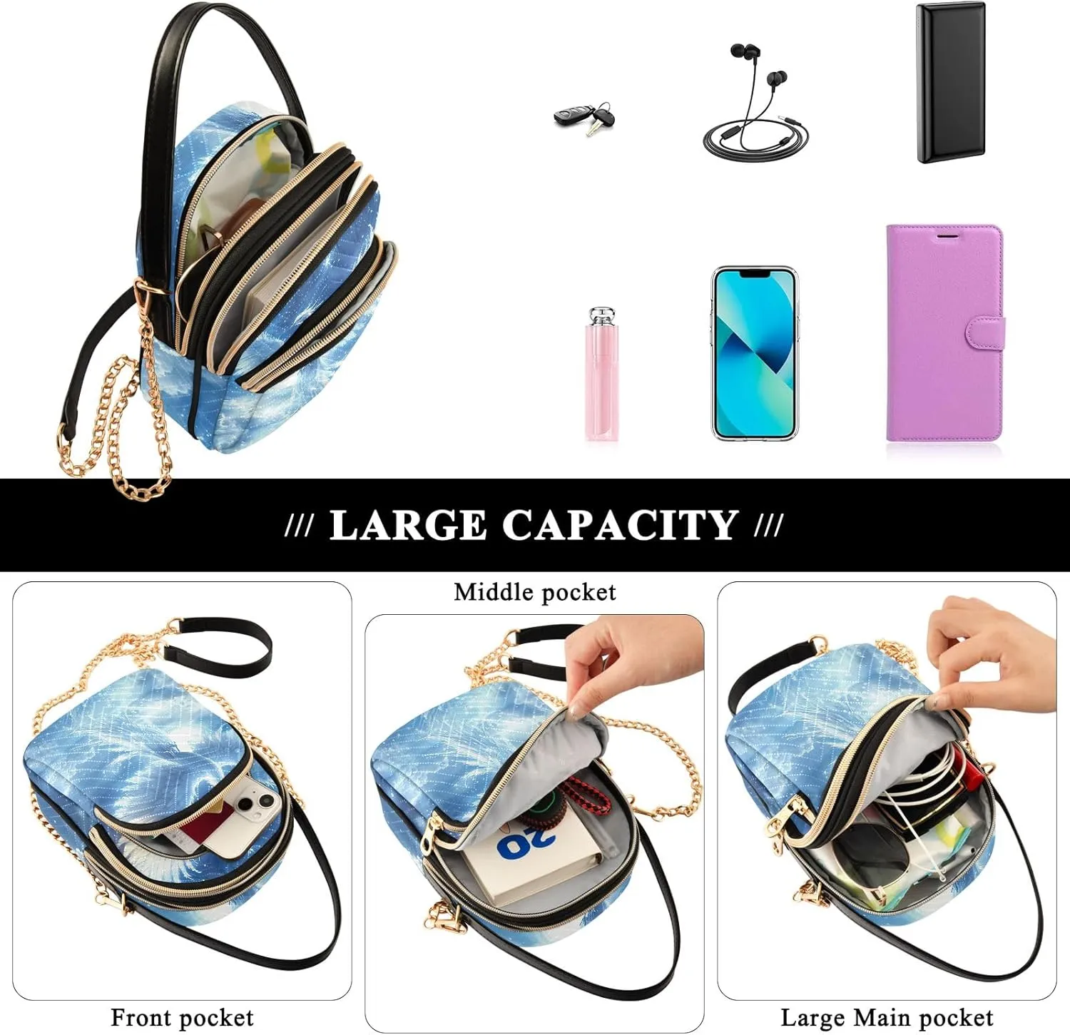 Quilted Purse Bag Cell Phone Bags for Women Crossbody