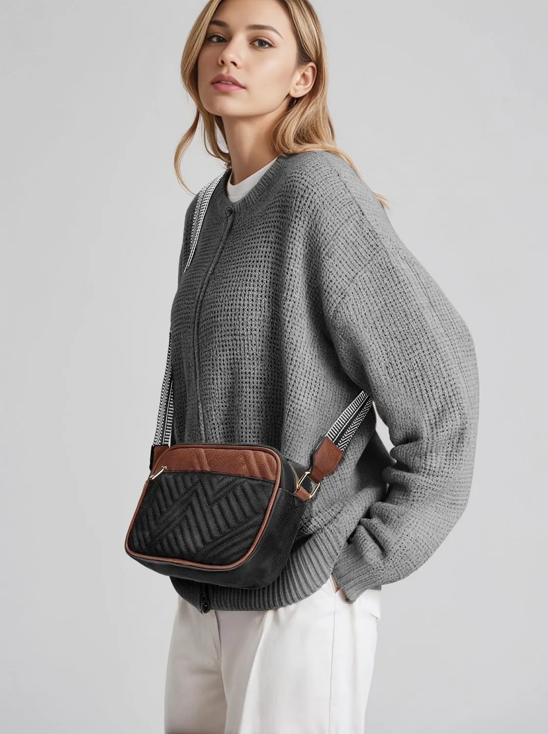 Quilted Vegan Leather Crossbody Bags for Women, Small Shoulder Crossbody Bag Womens Handbags, Purses for Women