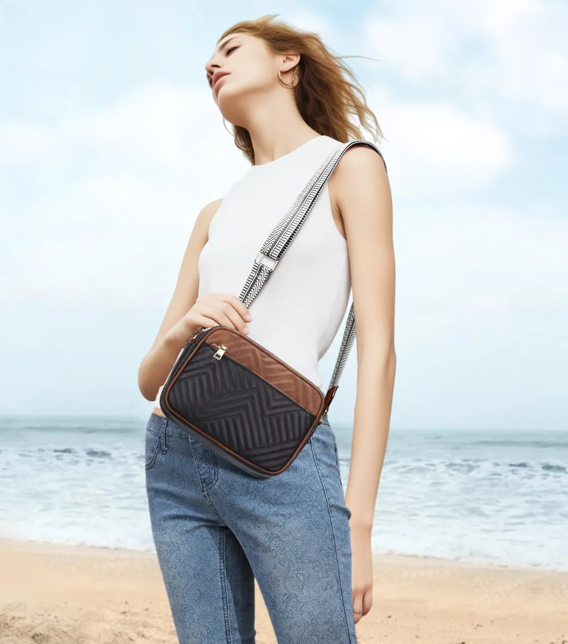 Quilted Vegan Leather Crossbody Bags for Women, Small Shoulder Crossbody Bag Womens Handbags, Purses for Women