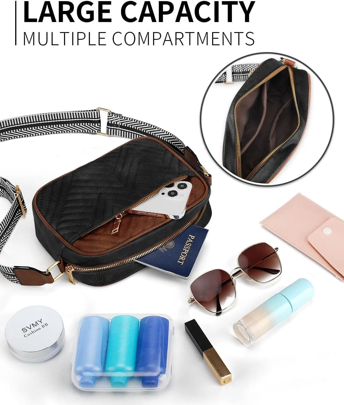 Quilted Vegan Leather Crossbody Bags for Women, Small Shoulder Crossbody Bag Womens Handbags, Purses for Women
