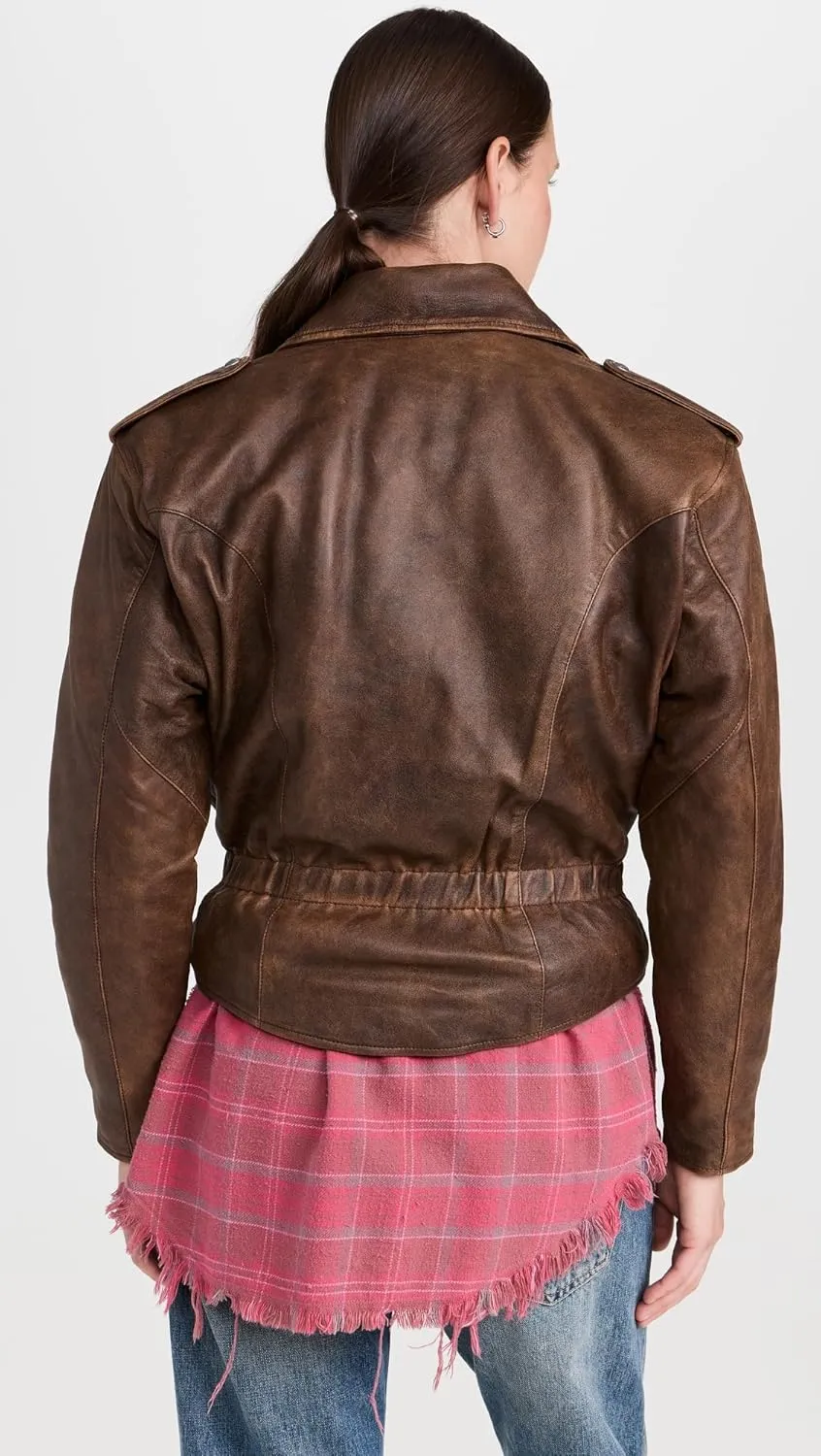 R13 Women's Exaggerated Shoulder Motorcycle Jacket