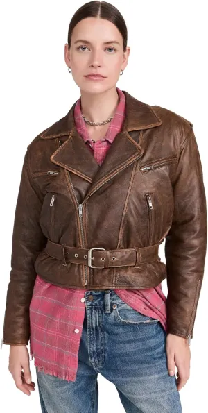 R13 Women's Exaggerated Shoulder Motorcycle Jacket
