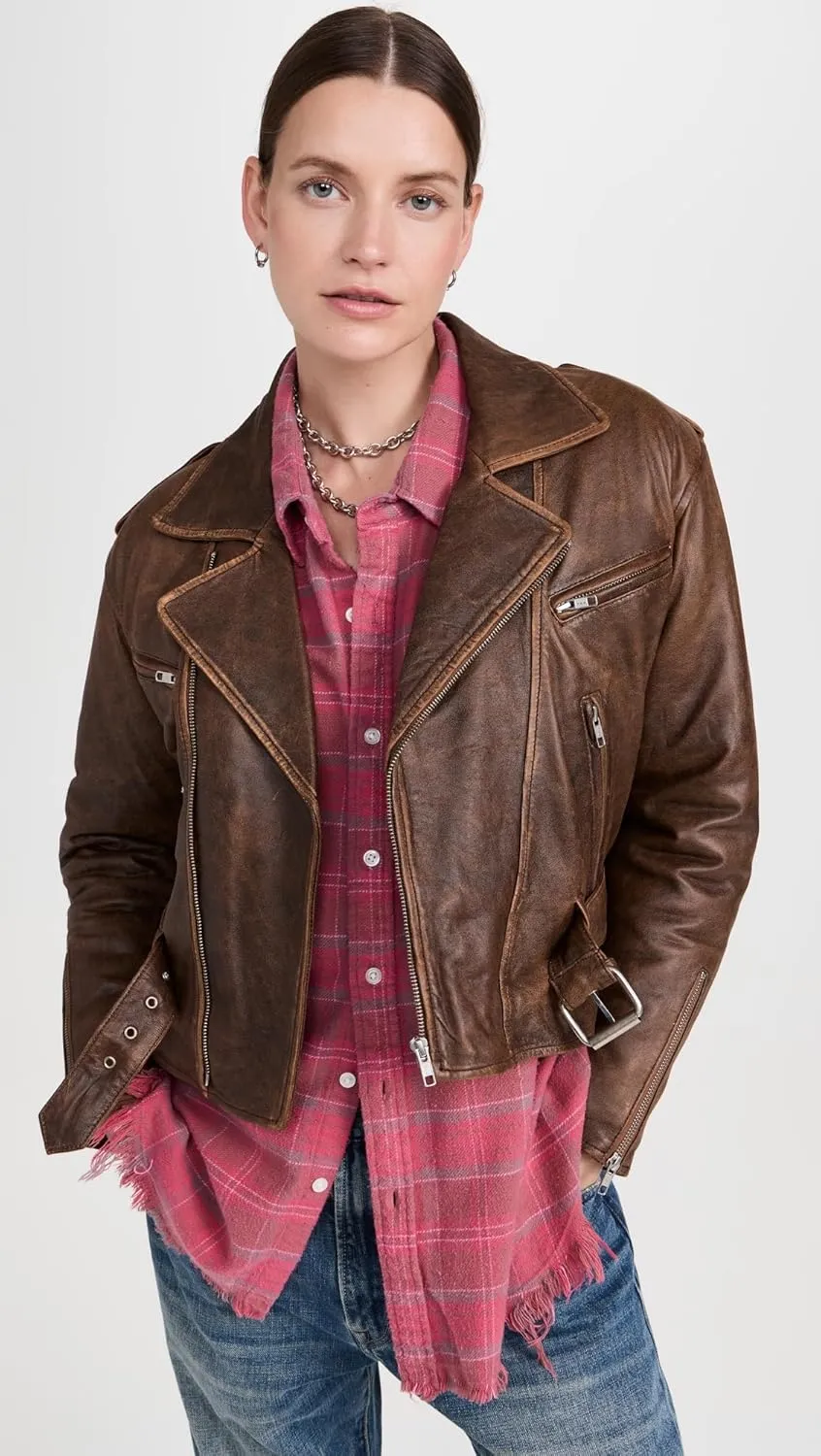 R13 Women's Exaggerated Shoulder Motorcycle Jacket