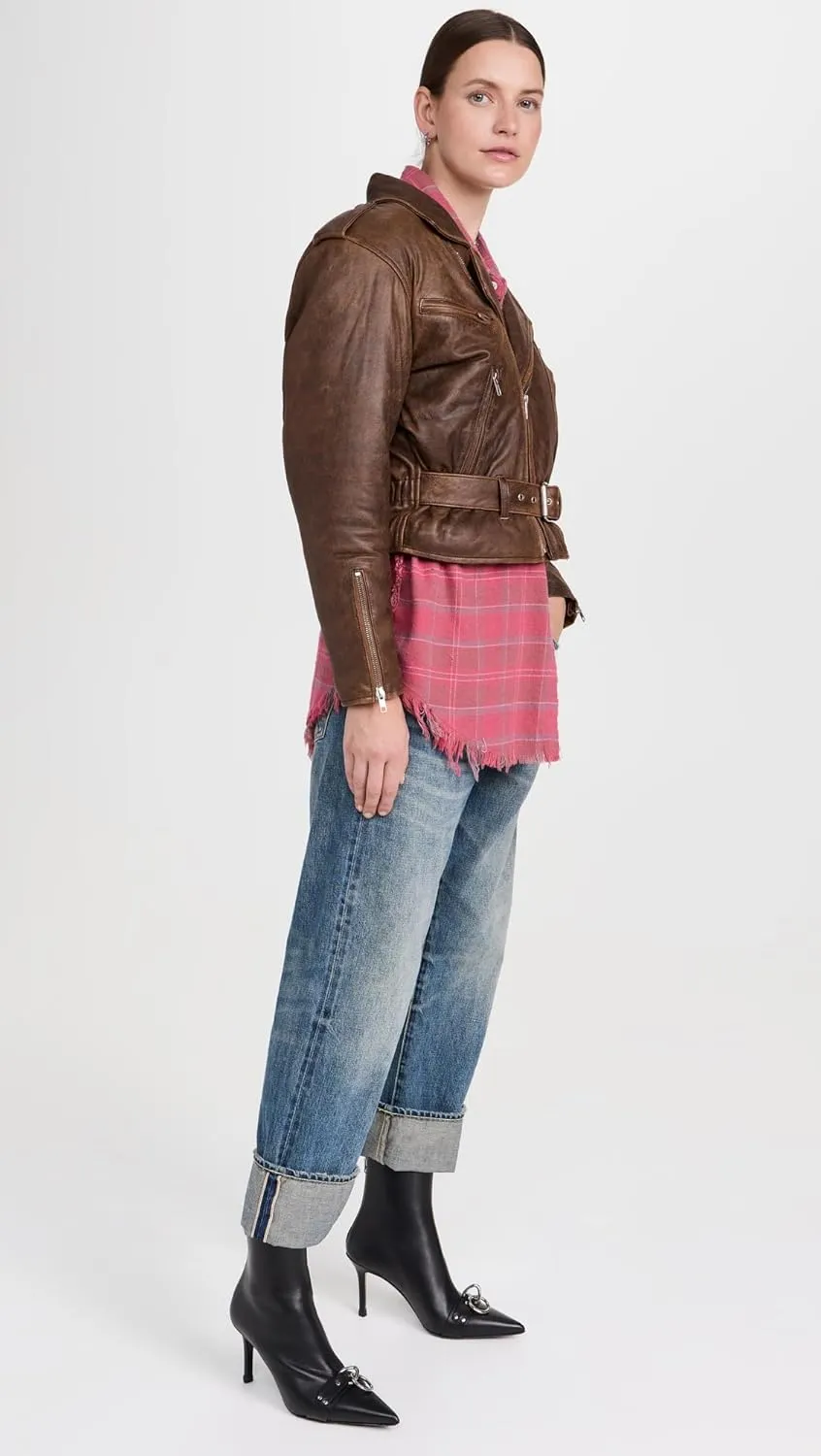 R13 Women's Exaggerated Shoulder Motorcycle Jacket
