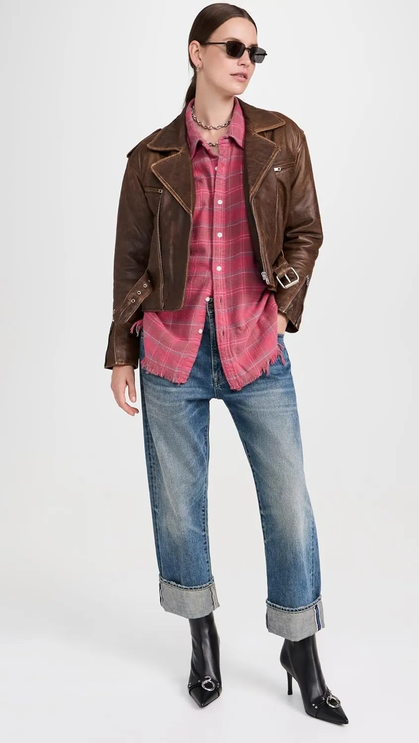 R13 Women's Exaggerated Shoulder Motorcycle Jacket