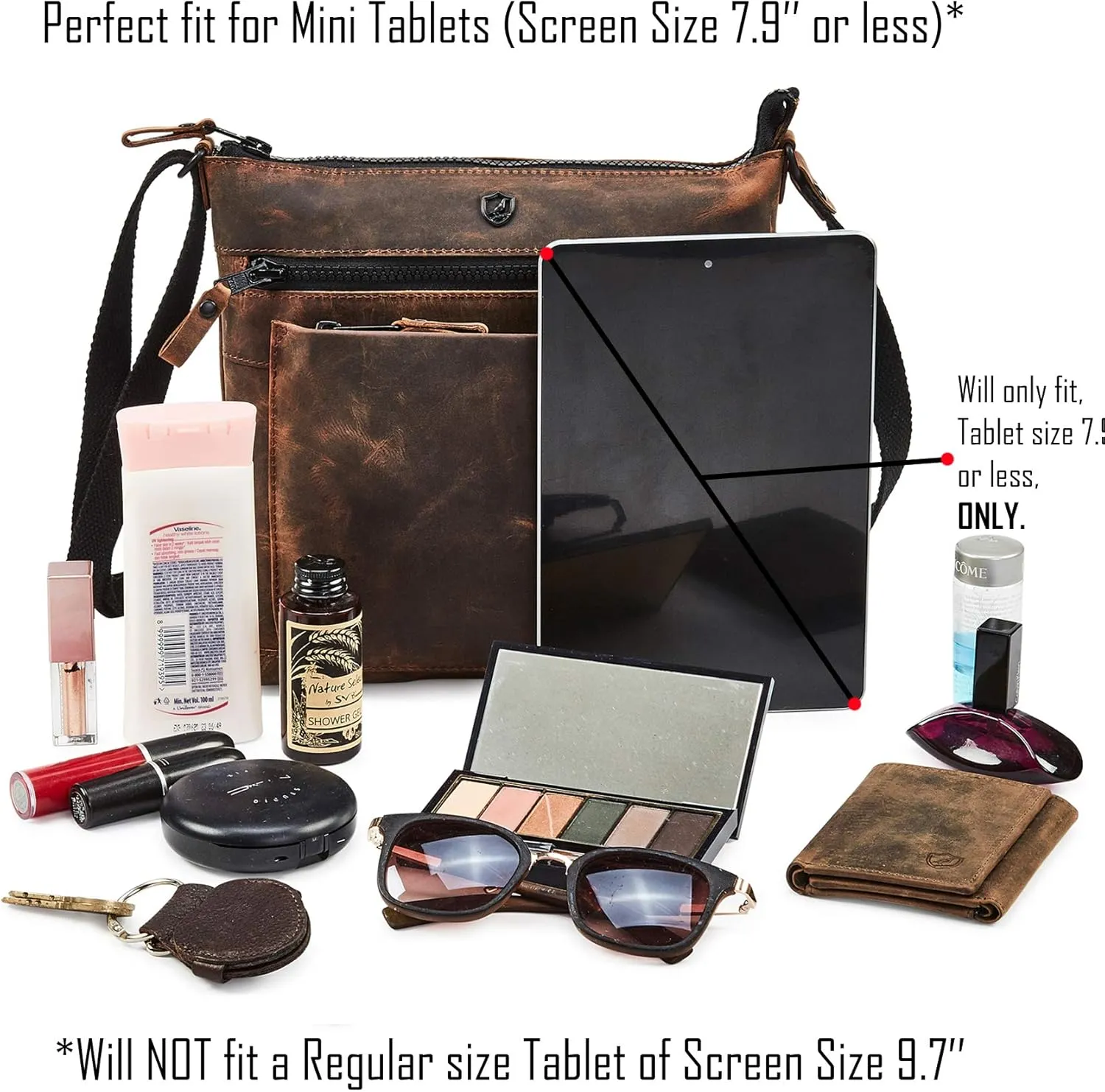 Real Leather Purse for Women Crossbody Bag Travel Shoulder Handbag Small Vintage Pocketbook