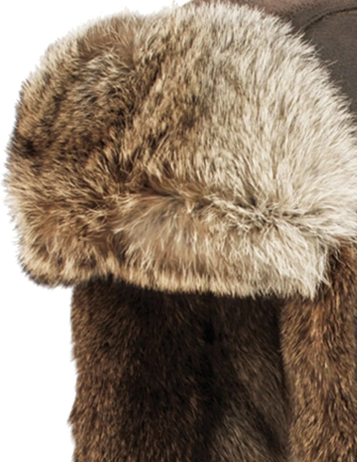 Real Rabbit Fur Trapper Hunting Hat Aviator Winter Cap