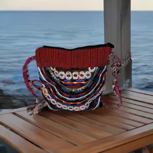 Red Guatemalan Crossbody Bag With Colorful Embroidery