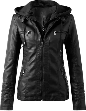Red Leather Jacket Stand-Up Collar Zipper Stitching Solid Color Jacket Winter Jackets for Women Leather Jacket
