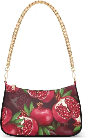 Red Pomegranate Fruit Small Shoulder Bags for Women Handbags Mini Clutch Purse with Zipper