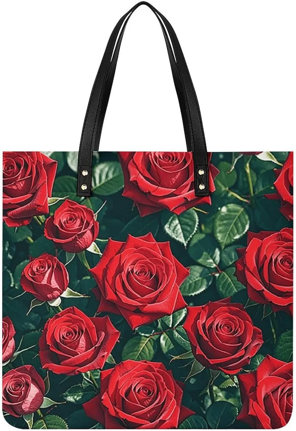 Red Rose Romantic Large Leather Handbags Women Fashion Handbag Multifunctional Travel Bag It Is A Great Gift for Mothers, Teachers, Friends, Bridesmaids