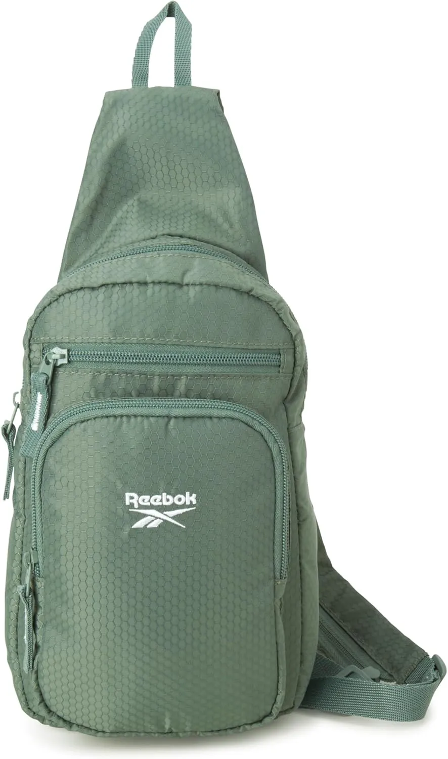 Reebok Men and Womens Crossbody Bag - Small Cross Body Bags for Women Backpack with Adjustable Strap for Travel and Gym, Green Cosmos