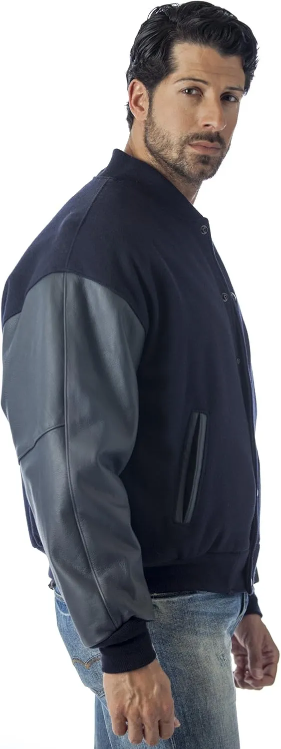 REED Men's Premium Varsity Leather/wool Jacket Made in USA