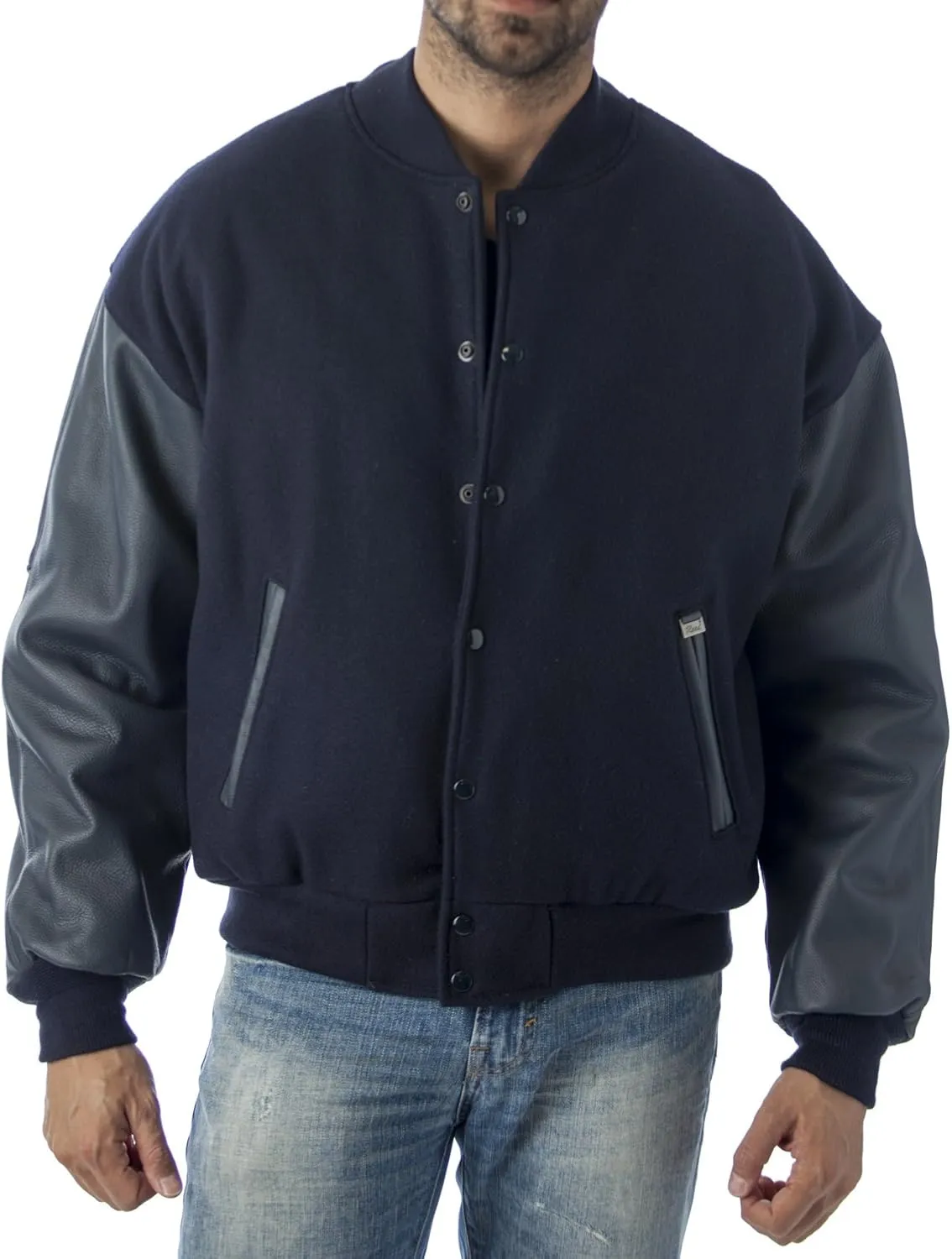 REED Men's Premium Varsity Leather/wool Jacket Made in USA