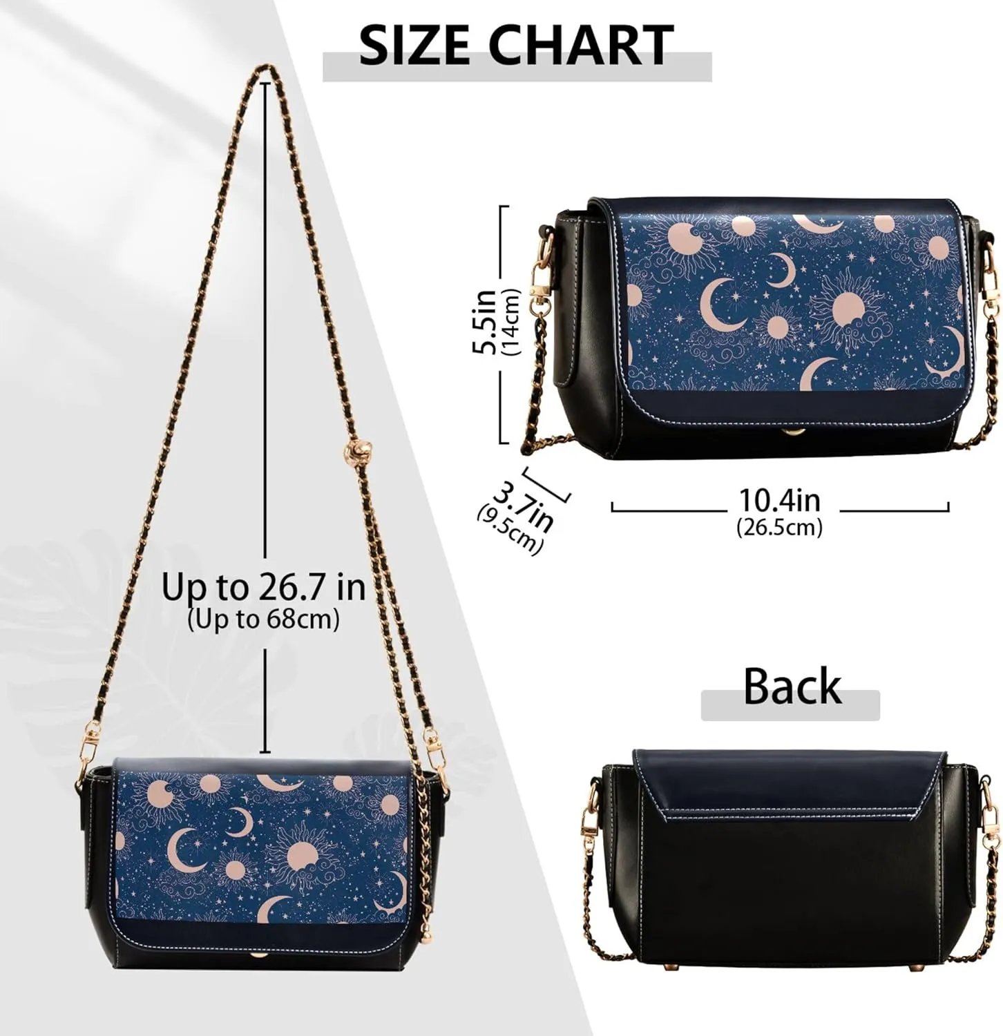Retro Shoulder Leather Bags, Cute Woodland Animals Fox Crossbody Bags for Women Phone Satchel with Chain Strap