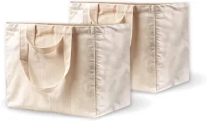 Reusable grocery bag - Canvas bags are oversized, sturdy and collapsible. The only bags with a removable rigid bottom.