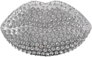 Rhinestone Bags Lip Shape Clutch Bag Rhinestones Clear Wedding Evening Party Kiss Purse Women Handbag
