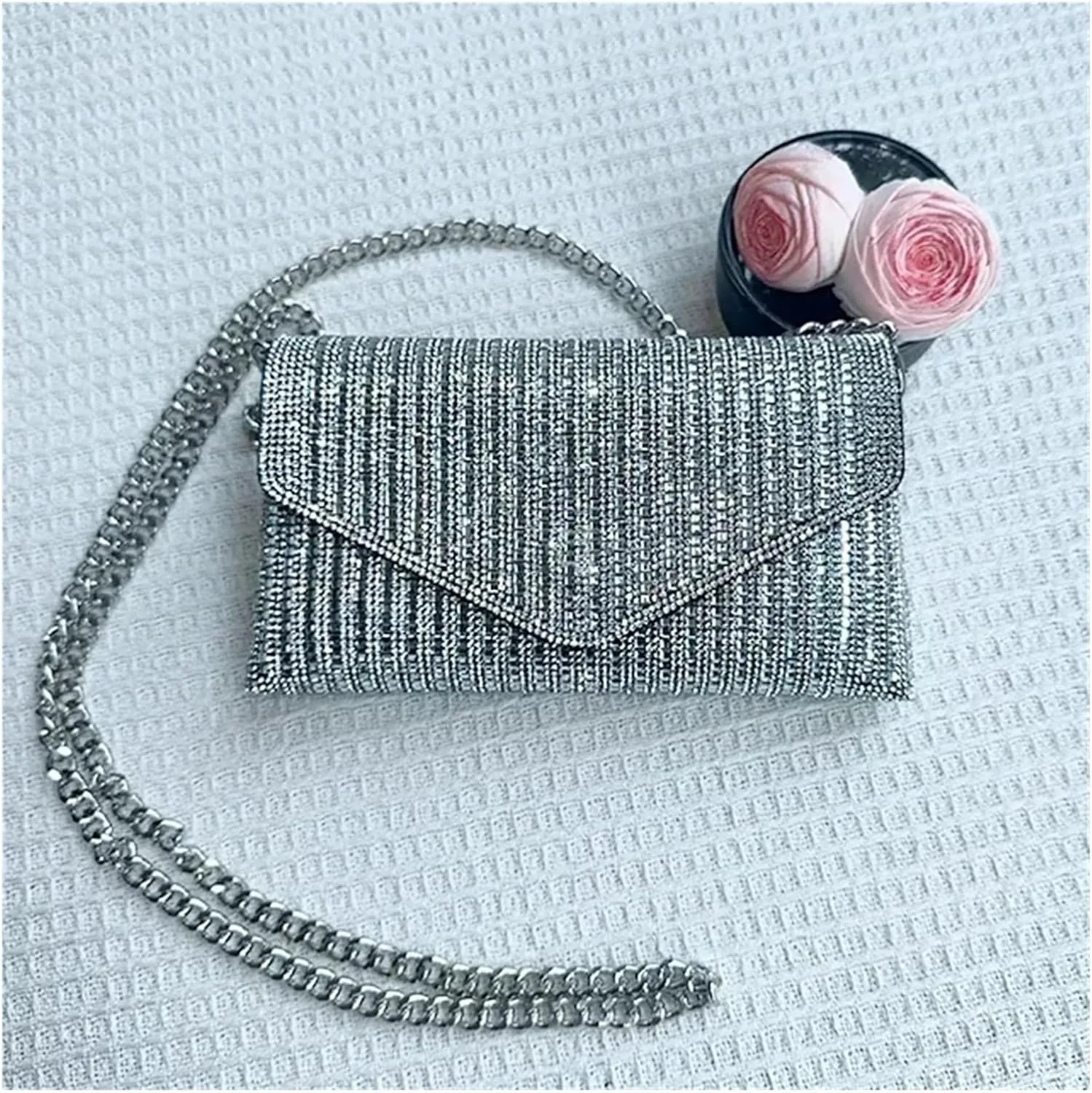 Rhinestone Purse Hand Bags For Women Handbags Chain Silver Purse Party Bags For Wedding Party Prom
