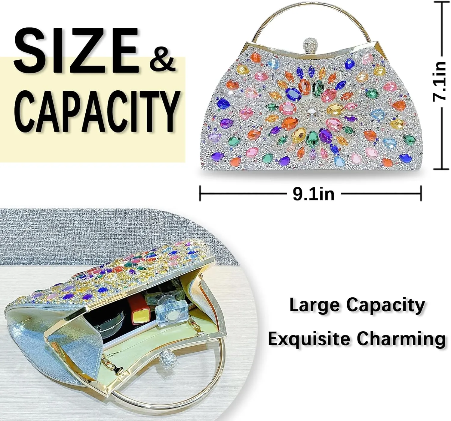 Rhinestone shell bag female evening dress banquet hand bag,hand evening bag