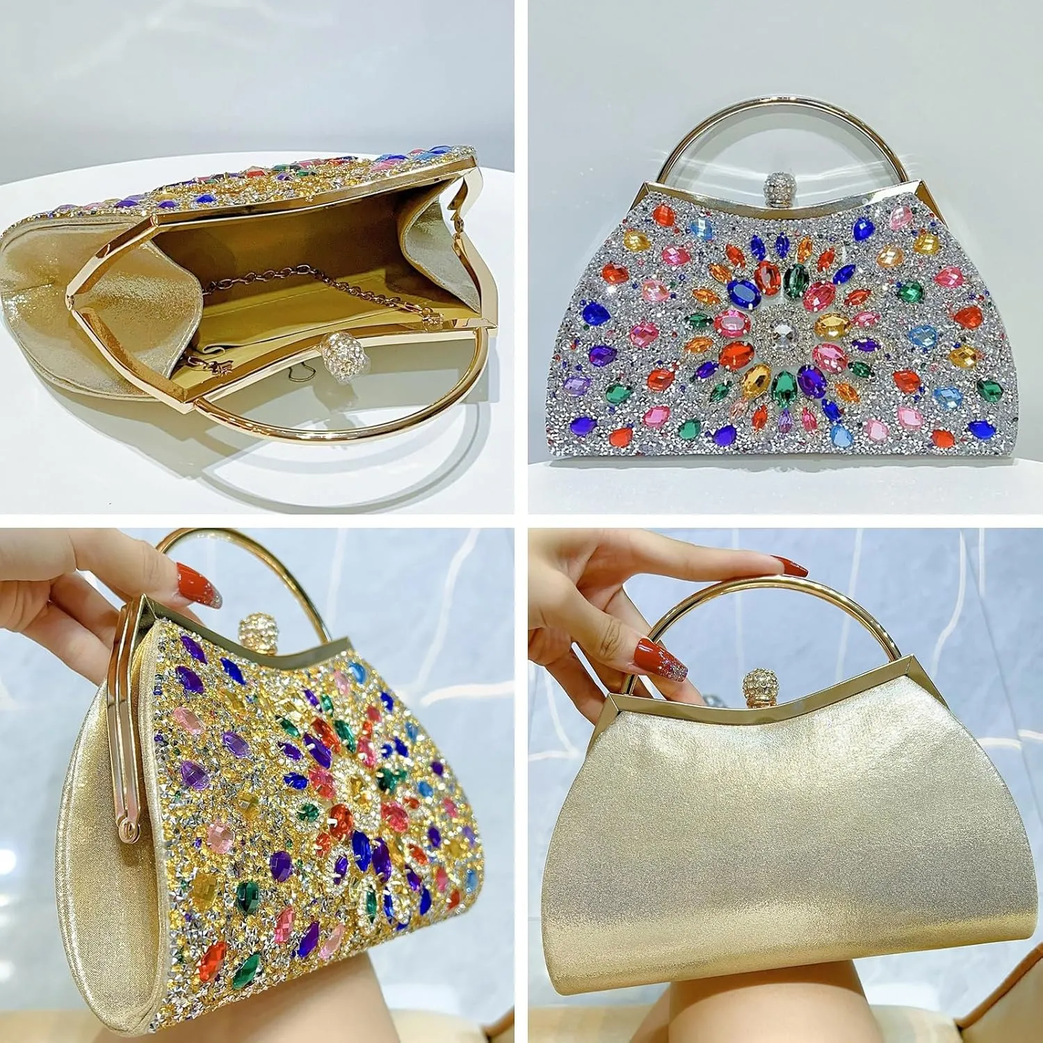 Rhinestone shell bag female evening dress banquet hand bag,hand evening bag
