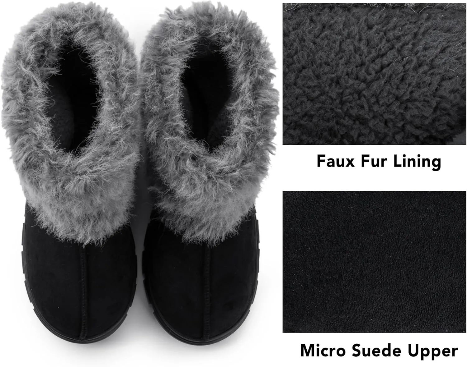 RockDove Women’s Drape Faux Fur Hardsole Bootie