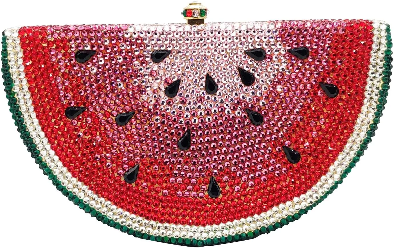RomanticDesign Cute Watermelon Rhinestone Evening Clutch for Women Glitter Crystal Purse Party Cocktail Banquet Handbag