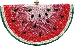 RomanticDesign Cute Watermelon Rhinestone Evening Clutch for Women Glitter Crystal Purse Party Cocktail Banquet Handbag