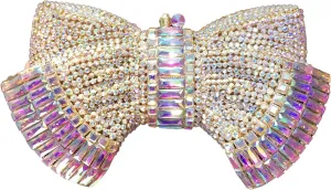 RomanticDesign Women Sparkly Bowknot Evening Clutch Luxury Rhinestone Bride Purse Wedding Party Prom Banquet Handbag