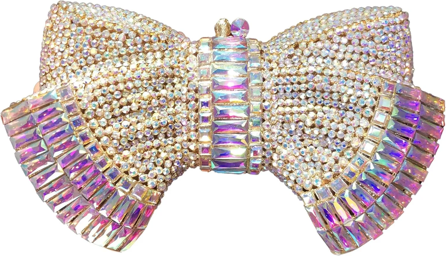 RomanticDesign Women Sparkly Bowknot Evening Clutch Luxury Rhinestone Bride Purse Wedding Party Prom Banquet Handbag