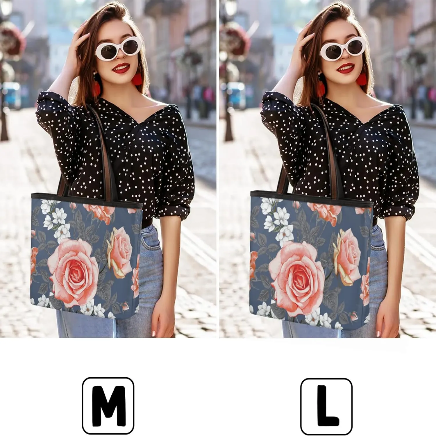 Rose White Peach Blossom Tote Bag for Women Womens Handbags Tote Bag for Work Shopping Travel Beach