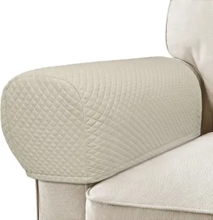 Roytub Stretch Couch Arm Covers, Breathable Armrest Cover for Sofas and Chairs Armrest Cover Keep Home Clean, Scratch-Resistant Sofa Arm Covers Protect and Decorate Your Sofa(Large, Sand, 2PCS)