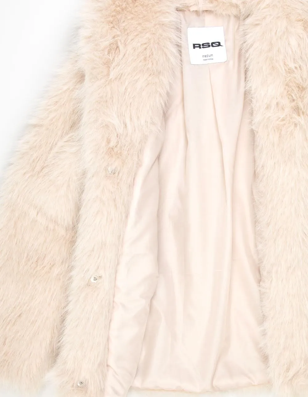 Rsq Girls Fuzzy Faux Fur Coat