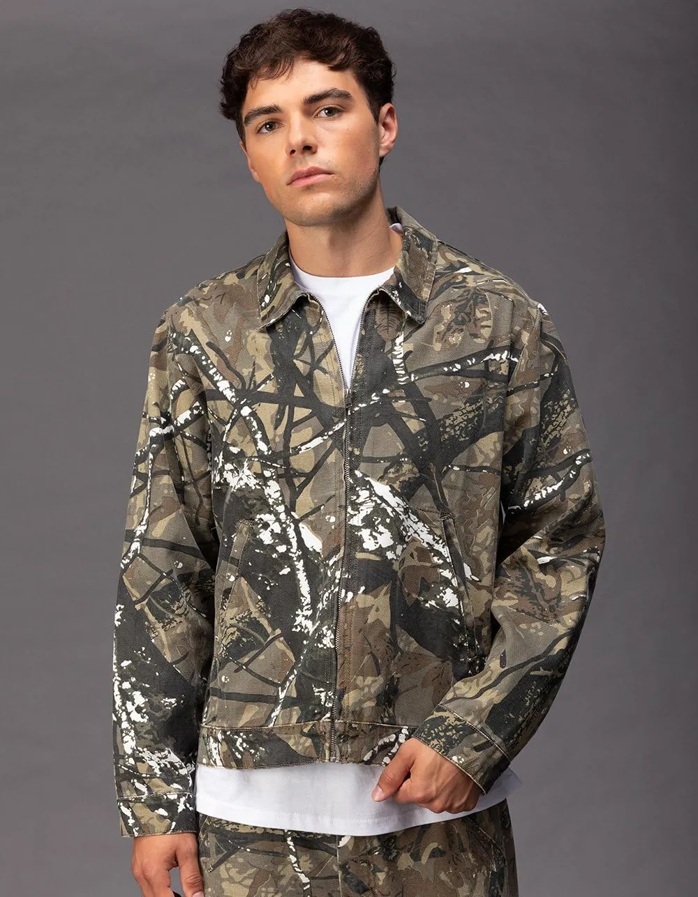 Rsq Mens Camo Canvas Workwear Jacket
