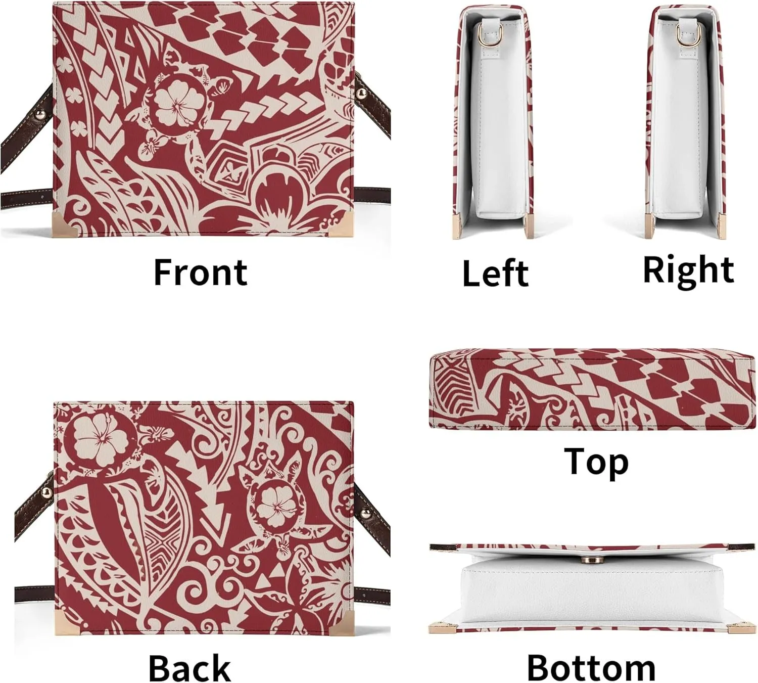 Samoa Floral Custom Vintage Women'S Rectangular Book Crossbody Bag Polynesian Book Storage Bag With Shoulder Strap