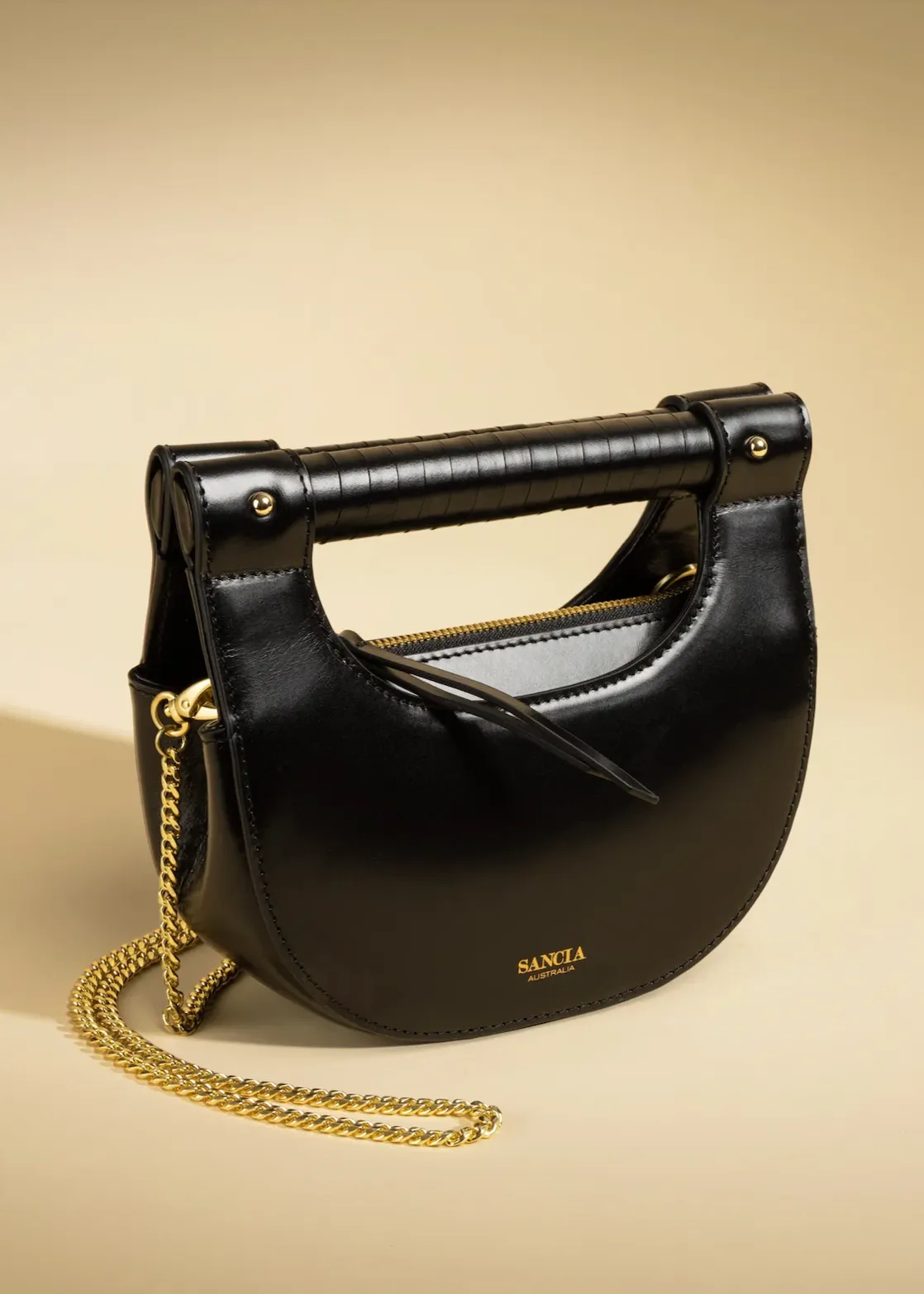 SANCIA The Cybil Halfmoon Bag - Black