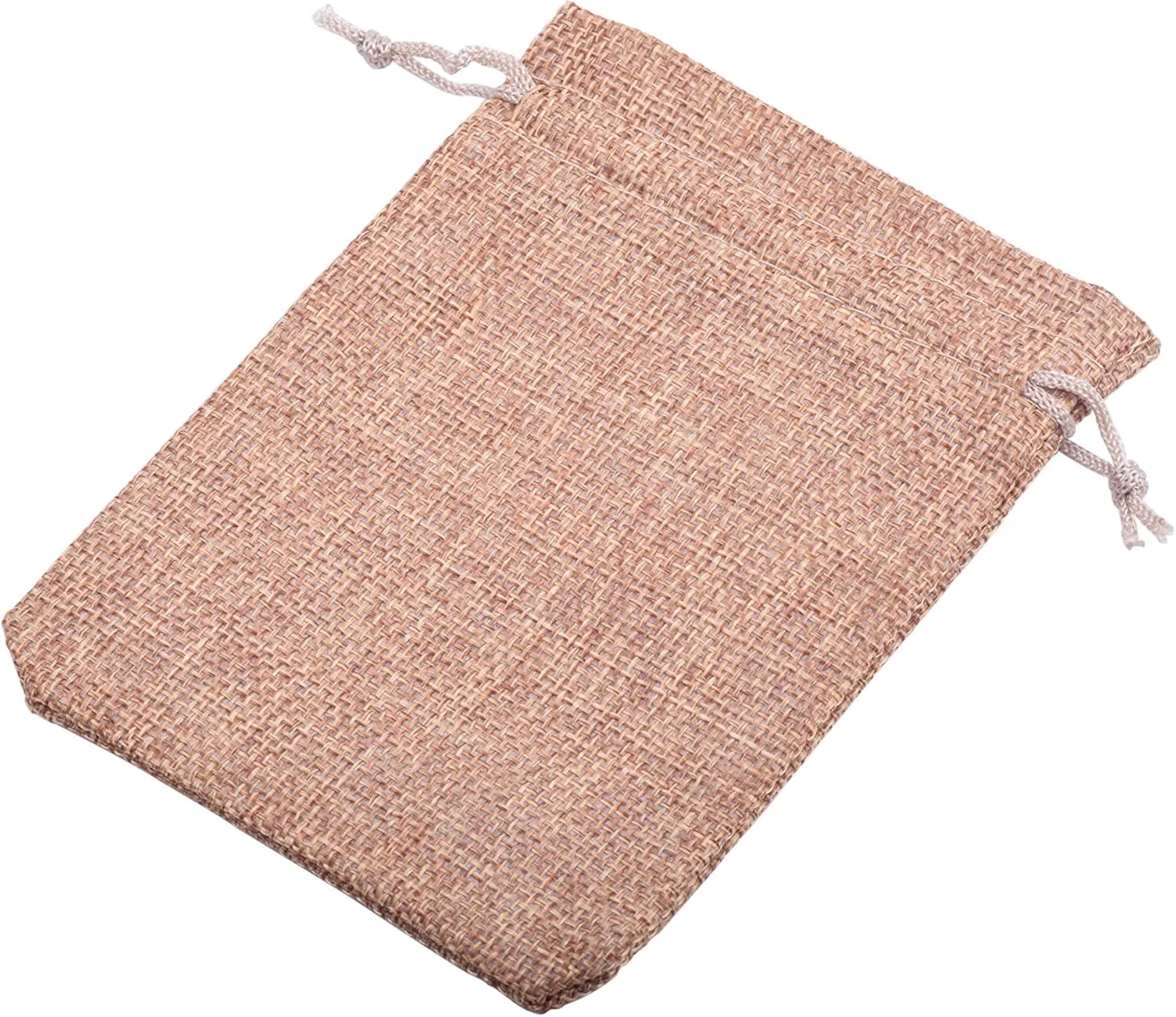 Sansam 50pcs 10.0x14.0cm/4.0''x5.6'' Camel Lining Burlap Small Gift Bags Hemp/Hessian Bags, Jewelry Pouches, Wedding Favors, Jewelry Packing, Sacks