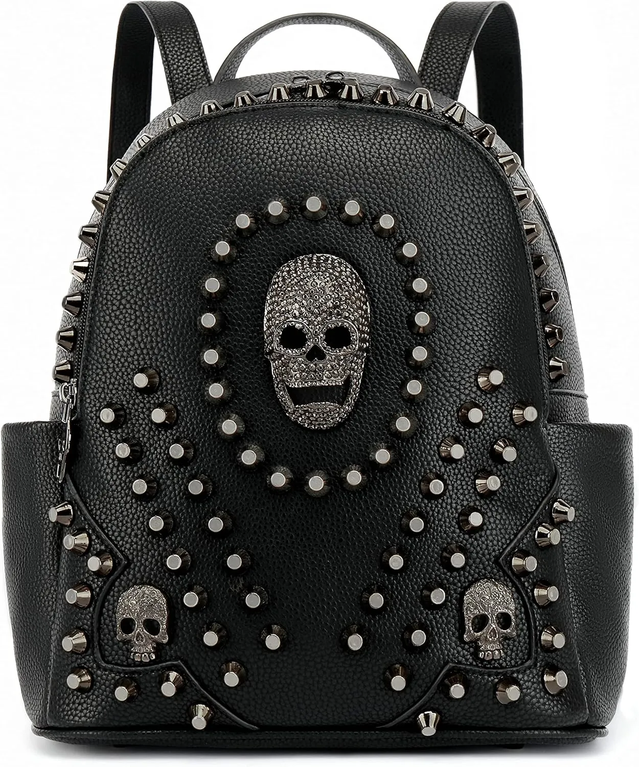 Scarleton Studded Skull Bag for Women, Vegan Leather Punk Rock Rivet Bag, Shoulder Bag H1417