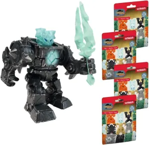 Schleich 7-Piece Eldrador Action Figure Set - Ice Robot, Creature, Weapon & 4 Surprise Toys