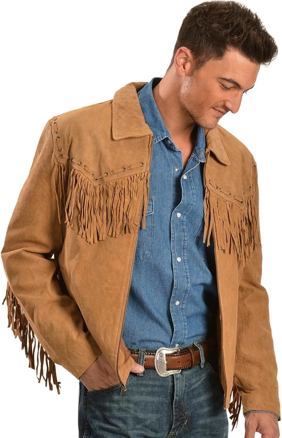 Scully Men's Fringed Suede Leather Short Jacket - 221-409