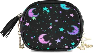 senya Crossbody Purse Small Crossbody Bags Shoulder Handbags Sleeping Moon for Women