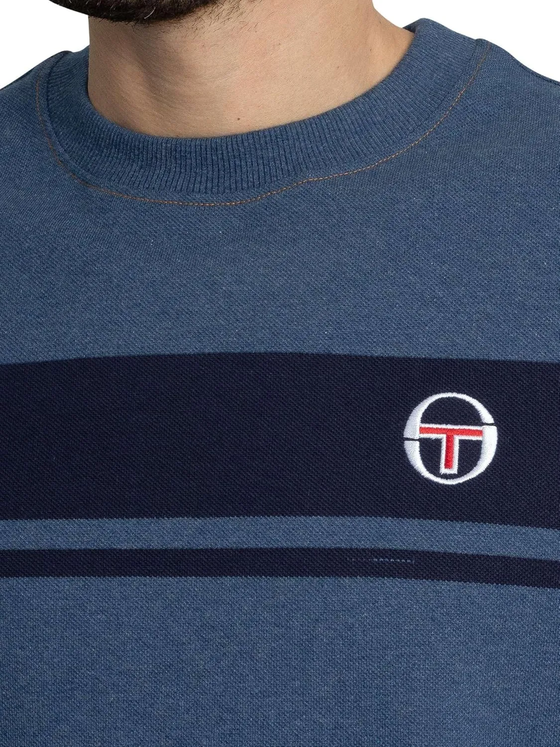 Sergio Tacchini Men's Denim Masters T-Shirt, Mid Denim