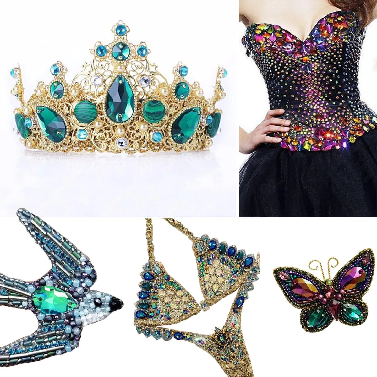 Sew On Rhinestones for Clothes,71Pcs Sew On Crystals with Holes Flatback Sewing Stones Mix Shape Glass Crystal Gems for Jewelry, Shoes, Costume