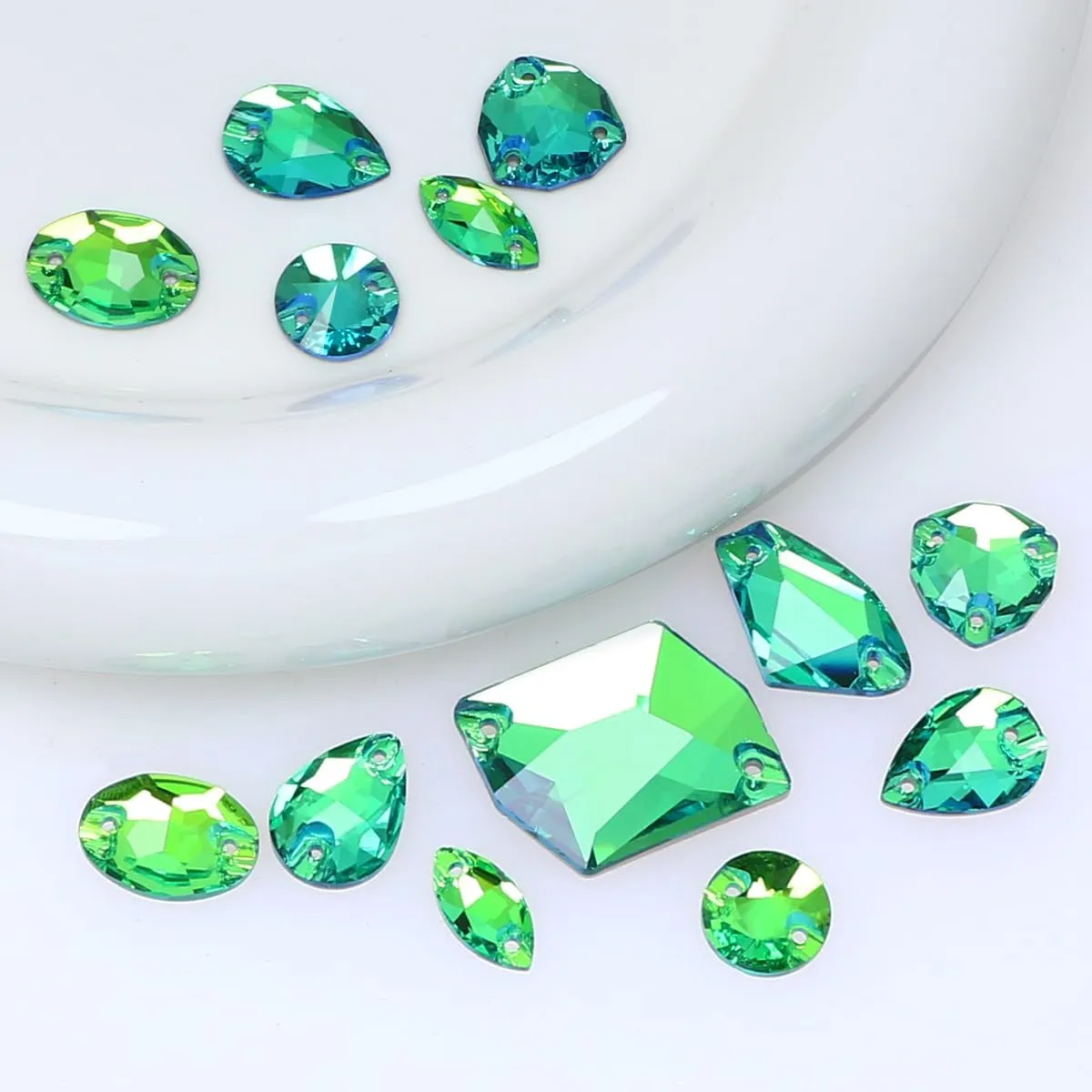 Sew On Rhinestones for Clothes,71Pcs Sew On Crystals with Holes Flatback Sewing Stones Mix Shape Glass Crystal Gems for Jewelry, Shoes, Costume