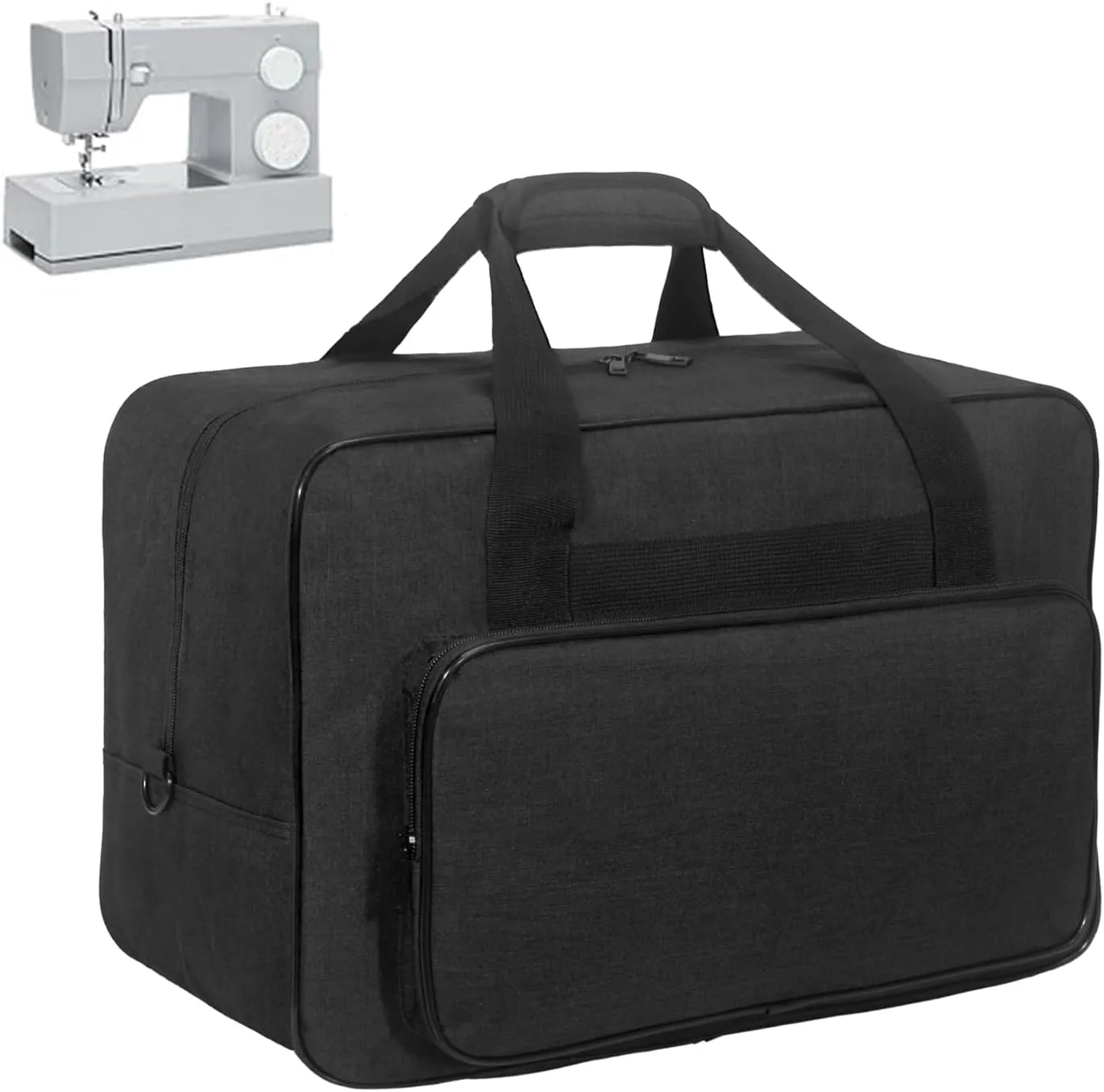 Sewing Machine Carrying Case，Sewing Machine Carrying Case Tote Bag，Universal Tote Storage Bag with Pockets and Handles, Suitable for Most Standard Singer (BLACK)